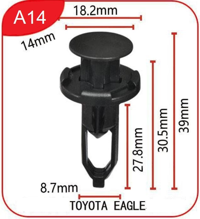 Clips A14 Plastic clips savonautoparts