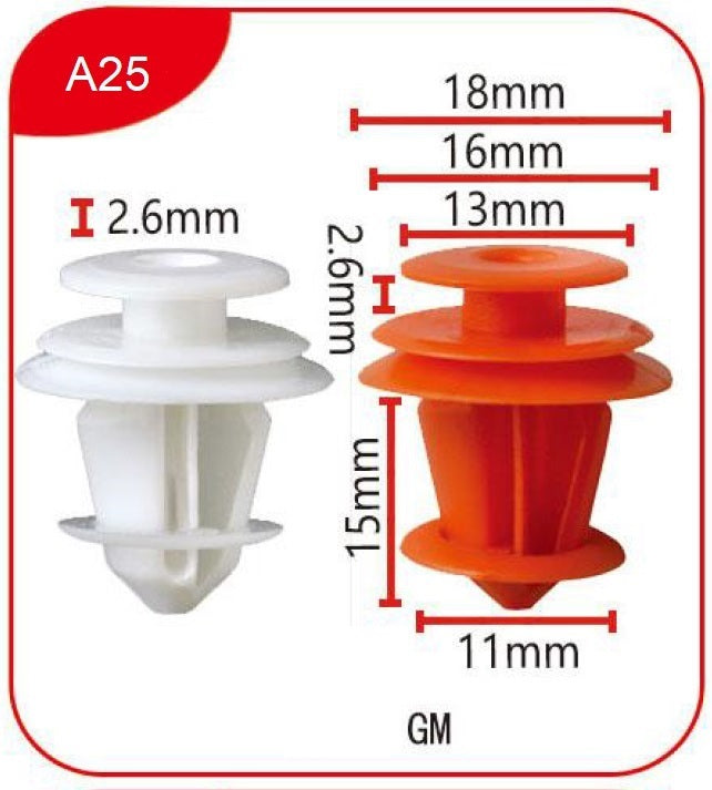 Clips A25 Plastic clips savonautoparts