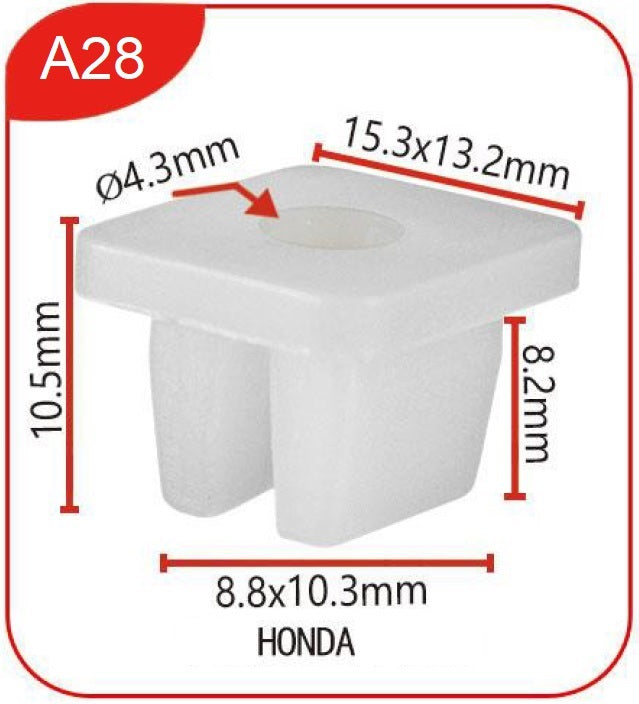 Clips A28 Plastic clips savonautoparts