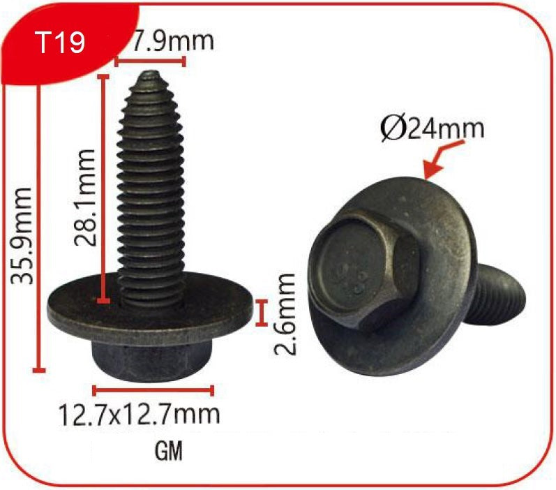 Clips T19 - Metal clips