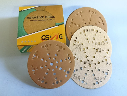 Sandpaper Velcro Round Disc Grid 220 With Holes